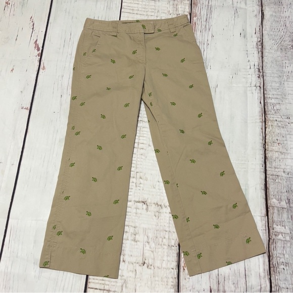 J.CREW Chinos cropped/capri pants khaki 100%cotton size 2 GUC - Picture 1 of 15